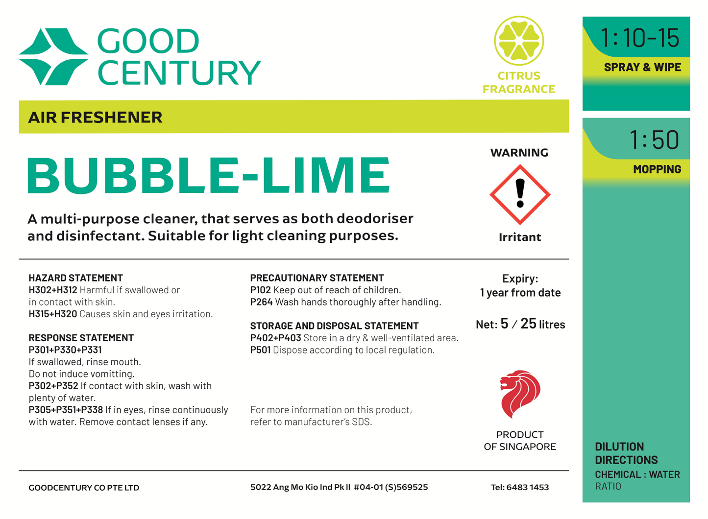 Bubble Lime Disinfectant Solution